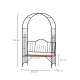 Outsunny Garden Metal Arch Bench Outdoor Patio Rose Trellis Arbour Pergola for Climbing Plant Antique Style 2-Seater Chair, Blac