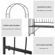 Outsunny Garden Metal Arch Bench Outdoor Patio Rose Trellis Arbour Pergola for Climbing Plant Antique Style 2-Seater Chair, Blac