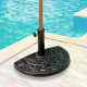 Outsunny 9kg Resin Parasol Base, Half Round Umbrella Stand with Floral Design for Garden, Outdoor, Suitable Umbrella Rod: Φ3.8cm