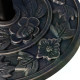 Outsunny 9kg Resin Parasol Base, Half Round Umbrella Stand with Floral Design for Garden, Outdoor, Suitable Umbrella Rod: Φ3.8cm