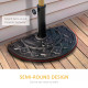 Outsunny 9kg Resin Parasol Base, Half Round Umbrella Stand with Floral Design for Garden, Outdoor, Suitable Umbrella Rod: Φ3.8cm