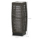 Outsunny Outdoor Rattan Solar Lantern, Brushed PE Wicker Patio Garden Lantern wtih Auto On/Off Solar Powered LED Lights for Indo