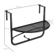 Outsunny Semi-Circular Attachable Balcony Hanging Coffee Table Adjustable Side Metal Table