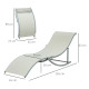 Outsunny Set of 2 S-shaped Foldable Lounge Chair Sun Lounger Reclining Outdoor Chair for Patio Beach Garden, Beige