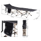 Outsunny Single Person Camping Bed Folding Cot Outdoor Patio Portable Military Sleeping Bed Travel Guest Leisure Fishing with Si