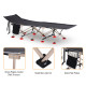 Outsunny Single Person Camping Bed Folding Cot Outdoor Patio Portable Military Sleeping Bed Travel Guest Leisure Fishing with Si