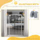 PawHut Pressure Fit Dog Stair Gate No Drilling Safety Gate Auto Close for Doorways, Hallways, 74-80cm Adjustable, 94cm Tall, Whi