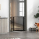 PawHut Wide Dog Safety Gate, with Door Pressure, for Doorways, Hallways, Staircases - Black