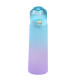 650ML Water Bottle with 1 Fruit Fragrance Bottle Flavored Taste Pods - Blue Lid