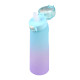 650ML Water Bottle with 1 Fruit Fragrance Bottle Flavored Taste Pods - Blue Lid
