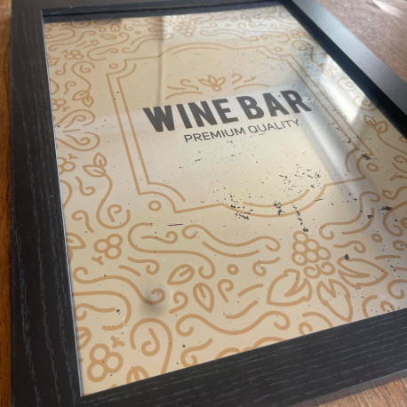Wine Bar Mirror  - Pub Bar Mirroed Metal Wall Sign