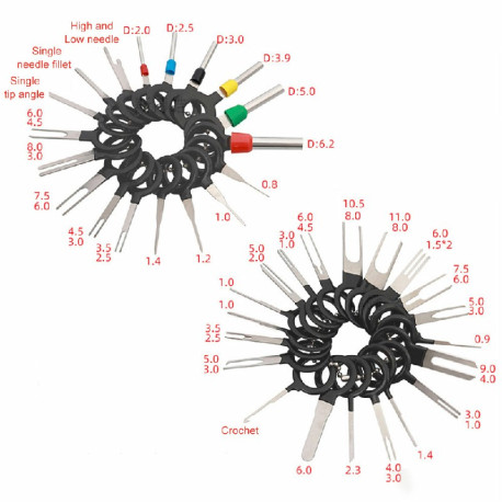 38 pcs Car Terminal Removal Tool Wire Plug Connector Extractor Puller Release Pin