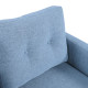 2 Seater Sofa Double Sofa Loveseat Fabric Wooden Legs Tufted Design for Living Room, Dining Room, Office, Light Blue