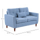 2 Seater Sofa Double Sofa Loveseat Fabric Wooden Legs Tufted Design for Living Room, Dining Room, Office, Light Blue