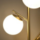 3-Light Tree Floor Lamps for Living Room, Modern Standing Lamp for Bedroom with Globe Lampshade, Steel Base, Bulb not Included, 