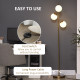 3-Light Tree Floor Lamps for Living Room, Modern Standing Lamp for Bedroom with Globe Lampshade, Steel Base, Bulb not Included, 
