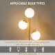 3-Light Tree Floor Lamps for Living Room, Modern Standing Lamp for Bedroom with Globe Lampshade, Steel Base, Bulb not Included, 