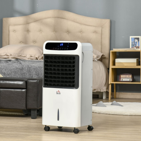 Mobile Air Cooler, 12L Tank Evaporative Ice Cooling Fan Water Conditioner Humidifier Unit with 3 Modes, 3 Speed, Remote, Timer, 