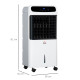 Mobile Air Cooler, 12L Tank Evaporative Ice Cooling Fan Water Conditioner Humidifier Unit with 3 Modes, 3 Speed, Remote, Timer, 
