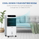 Mobile Air Cooler, 12L Tank Evaporative Ice Cooling Fan Water Conditioner Humidifier Unit with 3 Modes, 3 Speed, Remote, Timer, 