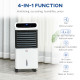 Mobile Air Cooler, 12L Tank Evaporative Ice Cooling Fan Water Conditioner Humidifier Unit with 3 Modes, 3 Speed, Remote, Timer, 