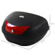 48L Motorcycle Trunk Travel Luggage Storage Box Motorbike Accessory Large Storage Space For 2 Half Helmet - Black
