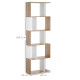5-tier Bookcase Storage Display Shelving S Shape design Unit Divider Natural