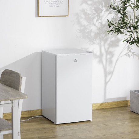 91 Litre Freestanding Under Counter Fridge Freezer, Small Fridge with Chiller Box, Adjustable Thermostat, 47.5cm Wide, White