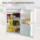 91 Litre Freestanding Under Counter Fridge Freezer, Small Fridge with Chiller Box, Adjustable Thermostat, 47.5cm Wide, White