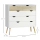 Nordic Style Chest of Drawers, 5 Drawer Dresser with 4 Tapered Legs and Groove Handles, Storage Organiser Side Cabinet for Bedro