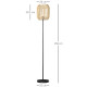 Farmhouse Standing Lamp, Floor Lamps with Hand Woven Rattan Lampshade for Living Room
