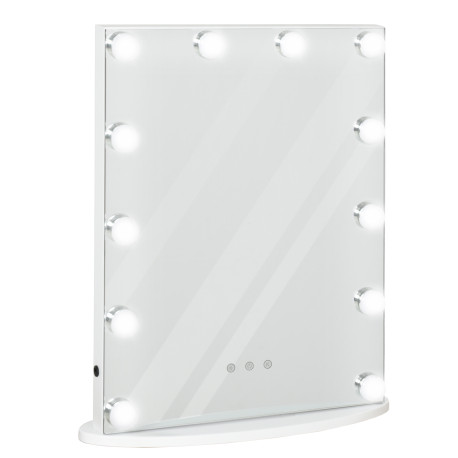 Hollywood Mirror with Lights for Makeup Dressing Table, Lighted Vanity Mirror with 12 Dimmable LED Bulbs and USB Plug in Power S