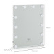 Hollywood Mirror with Lights for Makeup Dressing Table, Lighted Vanity Mirror with 12 Dimmable LED Bulbs and USB Plug in Power S