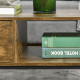 Industrial Coffee Table, Centre Table with Storage Shelf, Drawer and Metal Frame, Coffee Tables for Living Room, Office, 106W x 
