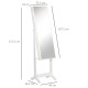Full Length Mirror with Storage, Jewellery Cabinet with Mirror, Adjustable Angle and Stand, Lockable Jewellery Organiser for Bed