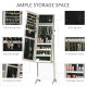 Full Length Mirror with Storage, Jewellery Cabinet with Mirror, Adjustable Angle and Stand, Lockable Jewellery Organiser for Bed