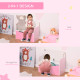 Kids Wooden Toy Box Children Storage Chest Bench Organiser Safety Hinge Bedroom Playroom Furniture Pink