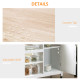 Kitchen Trolley, Kitchen Island on Wheels with Embossed Door Panel, Utility Kitchen Cart with 3 Storage Shelves, White