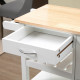 Kitchen Trolley, Kitchen Island on Wheels with Embossed Door Panel, Utility Kitchen Cart with 3 Storage Shelves, White