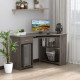 L-Shaped Corner Computer Desk w/ 2 Shelves Wide Worktop Keyboard Tray Drawer &amp; CPU Stand Home Office Study Bedroom Furniture Gre