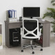 L-Shaped Corner Computer Desk w/ 2 Shelves Wide Worktop Keyboard Tray Drawer &amp; CPU Stand Home Office Study Bedroom Furniture Gre