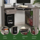L-Shaped Corner Computer Desk w/ 2 Shelves Wide Worktop Keyboard Tray Drawer &amp; CPU Stand Home Office Study Bedroom Furniture Gre