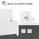 Lift Top Storage Chest Toy Box Organizer with Lid and Safety Hinges for Bedroom Entryway Living Room - White