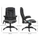 Executive Office Chair with Massage and Heat, High Back PU Leather Massage Office Chair with Adjustable Height, Black