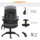 Executive Office Chair with Massage and Heat, High Back PU Leather Massage Office Chair with Adjustable Height, Black