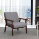Mid Century Accent Chair, with Wooden Legs - Grey