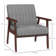 Mid Century Accent Chair, with Wooden Legs - Grey