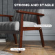 Mid Century Accent Chair, with Wooden Legs - Grey