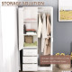 Modern Mirror Wardrobe 2 Door Storage Cupboards Home Storage Organisation Furniture with Adjustable Shelf, Hanging Rail and 3 Dr