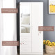 Modern Mirror Wardrobe 2 Door Storage Cupboards Home Storage Organisation Furniture with Adjustable Shelf, Hanging Rail and 3 Dr